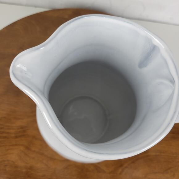 ARHAUS TABLE Water Pitcher 8" White Pottery Ceramic Vase Home Kitchen Portugal - Picture 5 of 16